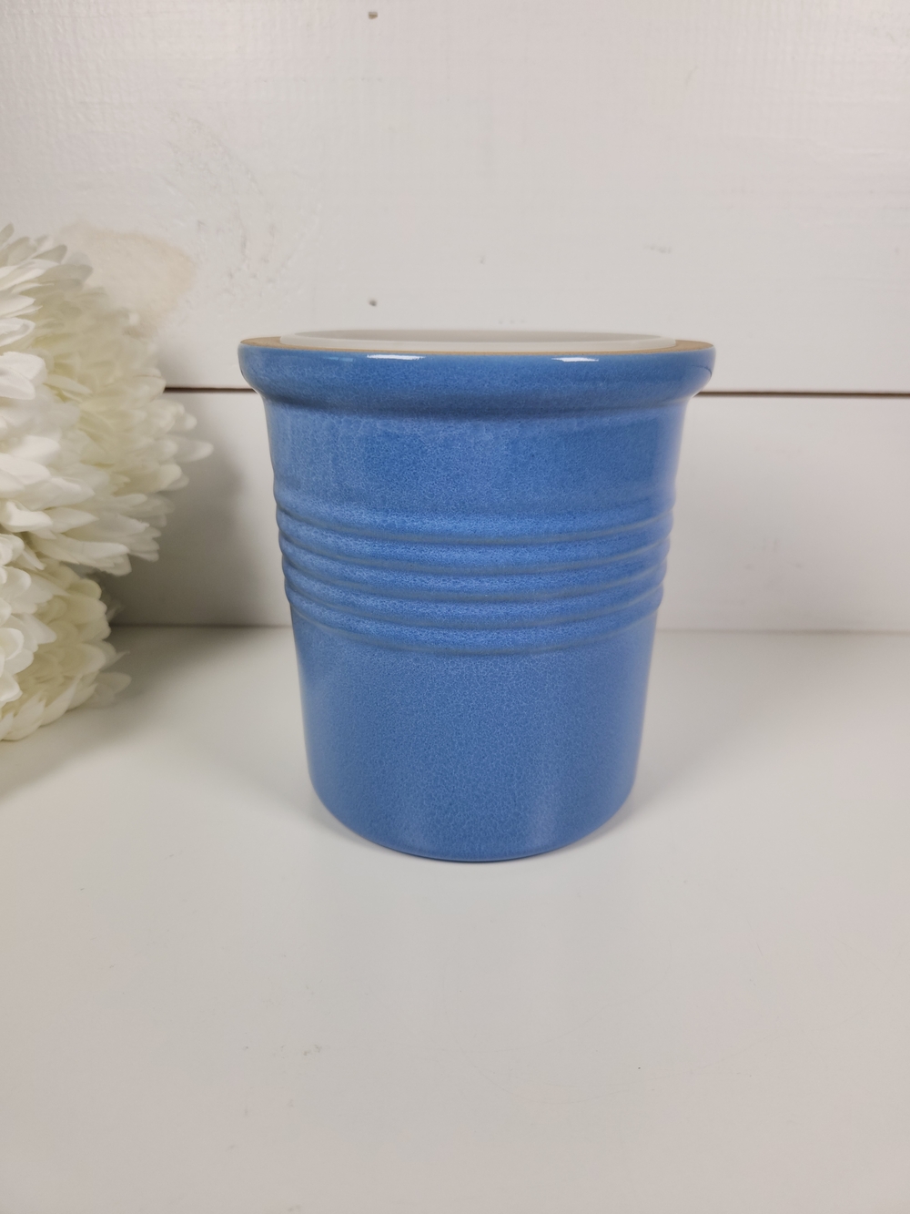 Pampered Chef Family Heritage Stoneware Crock w/ Liner Blue LIKE NEW